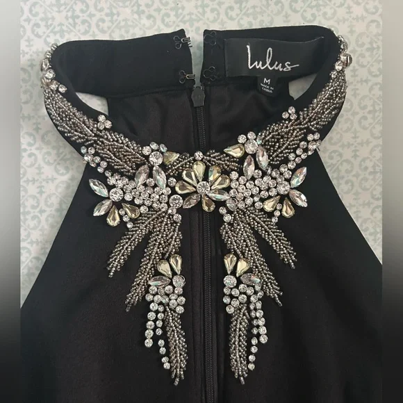 Lulus Alluring Evening Black Beaded Bodycon Dress - Picture 7 of 7